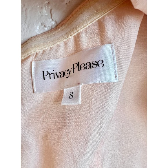 Privacy Please Square Neck Crop Top With Tie Back Ribbon Milkmaid Women's Small - Picture 5 of 6